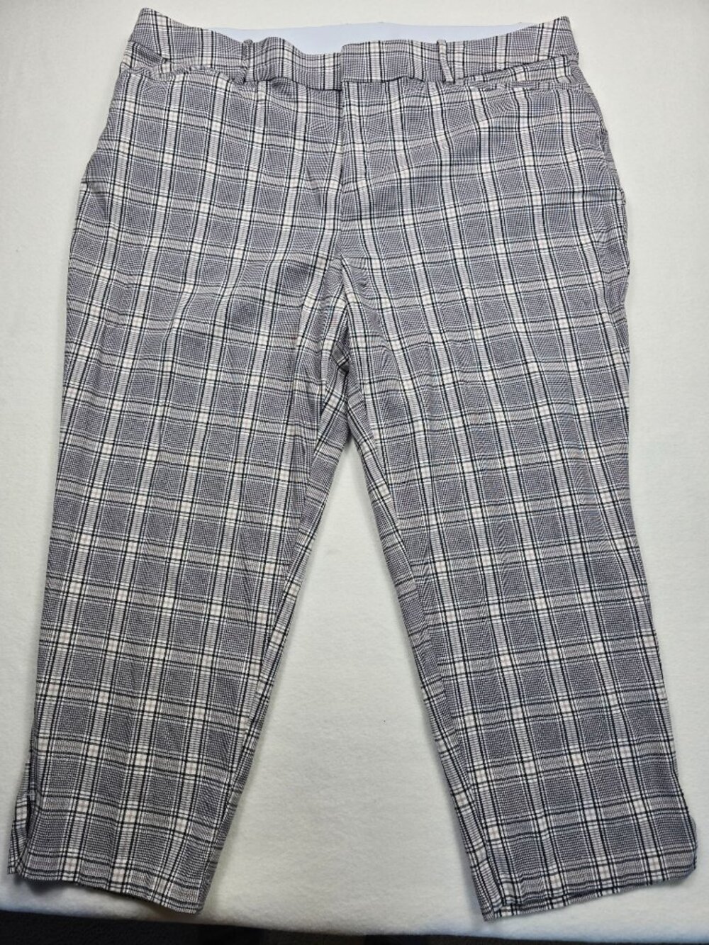 Ava & Viv Womens 20 Plaid Ankle Pants Gray White Punk Rockabilly Grunge